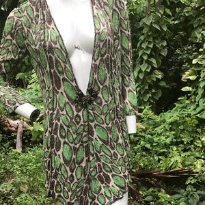 Vintage Alberto Makali cardigan with animal patterns